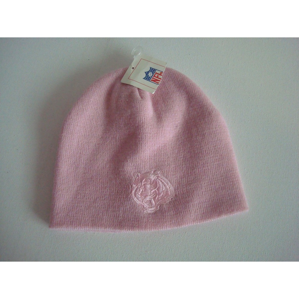 CINCINNATI BENGALS PINK BEANIE KNIT TOBOGGAN HAT CAP 00S Y2K VINTAGE L1